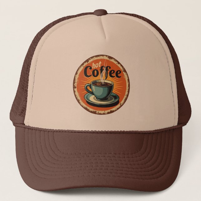 Casquette Café fraîchement infusé vintage  (Devant)