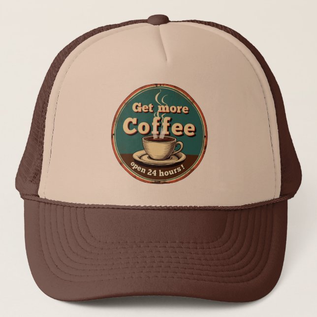 Casquette Café fraîchement infusé vintage  (Devant)