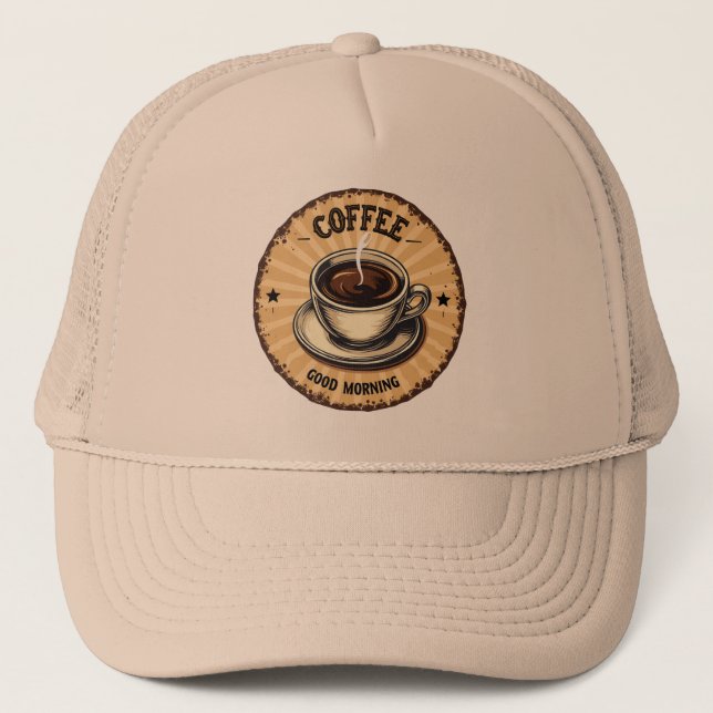 Casquette Café fraîchement infusé vintage  (Devant)