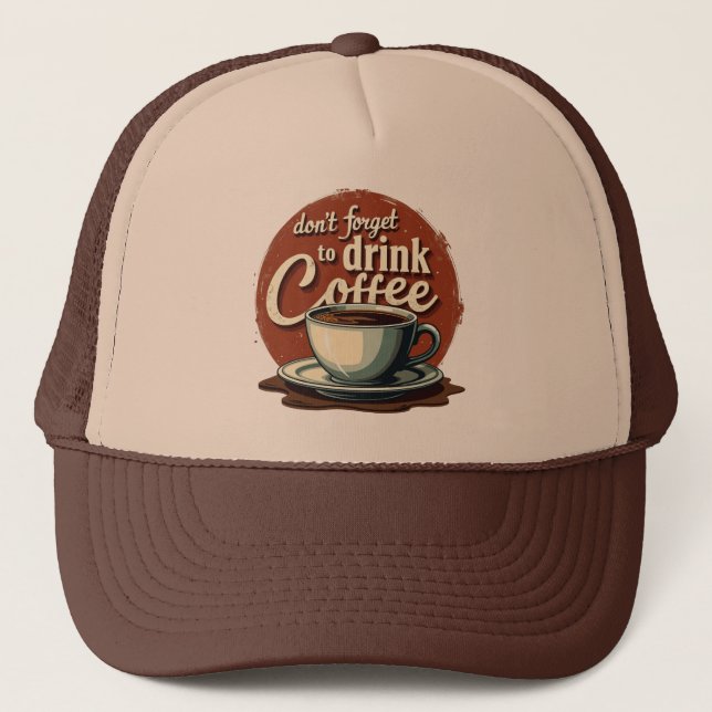 Casquette Café fraîchement infusé vintage  (Devant)