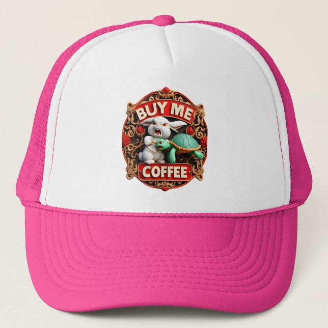 Casquette Café lapin et tortue Quest Acheter Un Café (Devant)