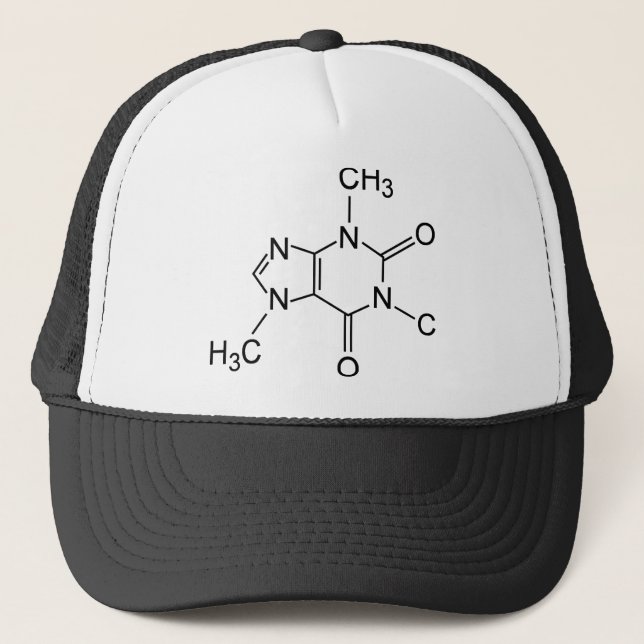 Casquette Caféine Caféine Molécule Diagramme chimique (Devant)
