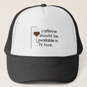 Casquette caféine en IV, humour d'infirmière