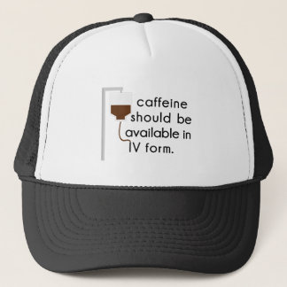 Casquette caféine en IV, humour d'infirmière