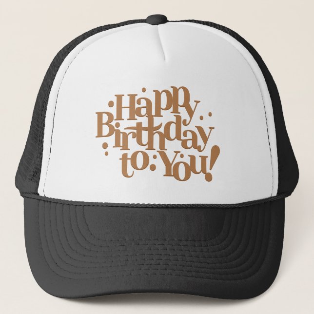 Casquette Calligraphie du message d'anniversaire (Devant)