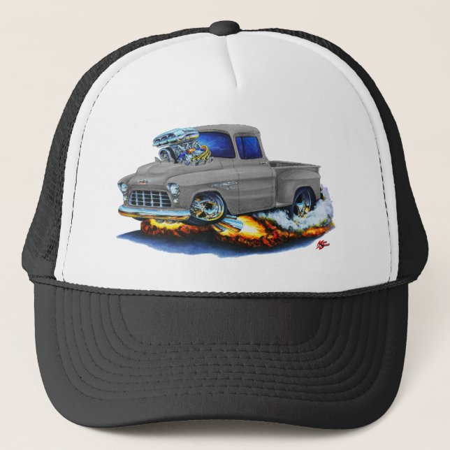 Casquette Camion 1955 de gris de collecte de Chevy Stepside (Devant)