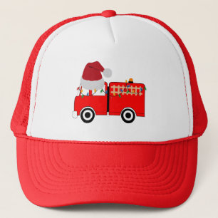 Casquette Camion de feu rouge de Noël