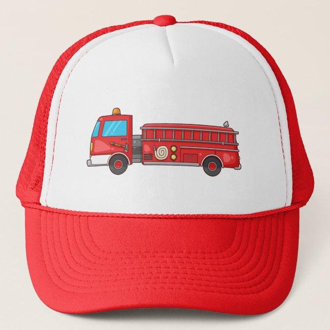 Casquette Camion de pompiers/moteur de bande dessinée (Devant)