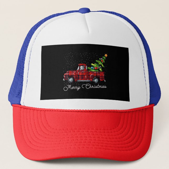 Casquette Camion de ramassage de Buffalo Rouge avec char de  (Devant)