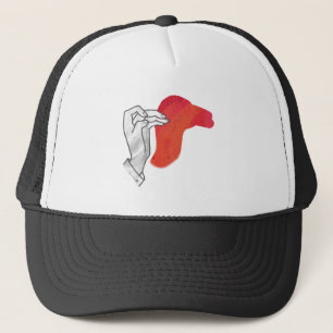 Casquette Camion Silhouette Main Rouge