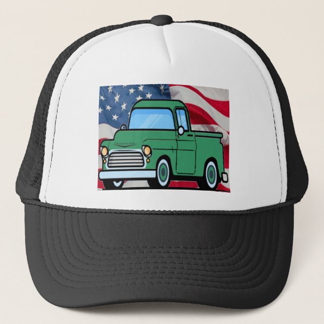 Casquette Camion vert vintage (Devant)