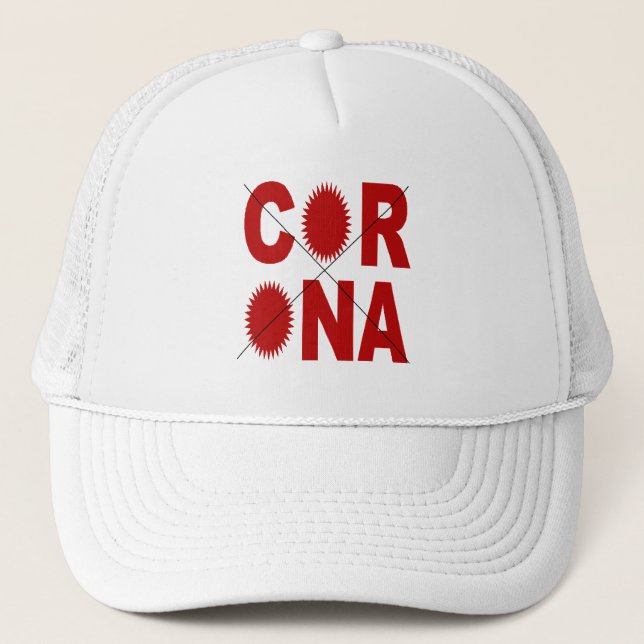 Casquette camionneur blanc CORONA X (Devant)