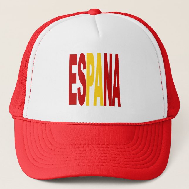 Casquette camionneur blanc rouge ESPANA (Devant)