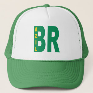 casquette camionneur blanc vert Design BRAZIL