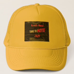 Casquette camionneur Kamala Harris. Couleur jaune.