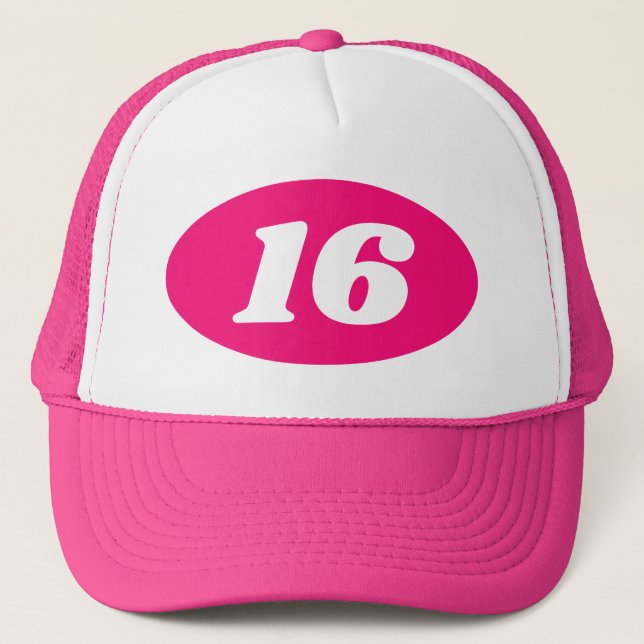 Casquette Camionneur rose Neon chapeau douce 16e fête d'anni (Devant)