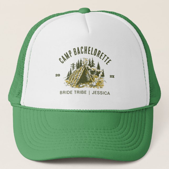 Casquette Camp Bachelorette Party Filles Camping Voyage Pers (Devant)