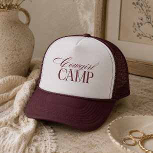 Casquette Camp de Cowgirl de l'Ouest Bachelorette Rouge