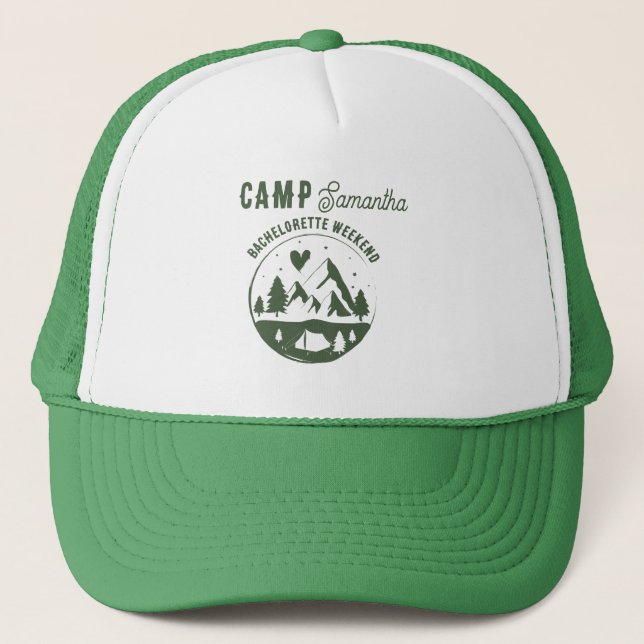Casquette Camp de fête de Bachelorette Camping Bach Week-end (Devant)