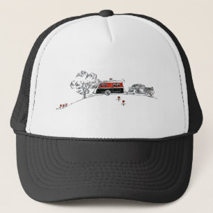 Casquette Campeur et voiture antiques