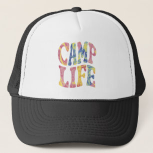 Casquette Camping Filles d'été Camp Life Tie-Die Rétro 