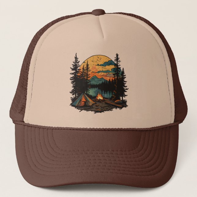 Casquette Camping Tent in the Forest (Devant)
