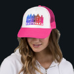 Casquette Canal House Pink Amsterdam Hollande Voyage<br><div class="desc">Montrez votre amour pour la Hollande avec cette douce et charmante Amsterdam abrite un tee art motif. Fait un grand cadeau d'anniversaire ! Vous pouvez également le customiser et ajouter ou modifier le texte. Consultez ma boutique pour plus de couleurs et de motifs ! Et plus d'articles assortis comme des...</div>