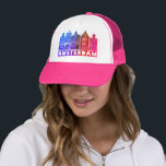 Casquette Canal House Pink Amsterdam Hollande Voyage<br><div class="desc">Montrez votre amour pour la Hollande avec cette douce et charmante Amsterdam abrite un tee art motif. Fait un grand cadeau d'anniversaire ! Vous pouvez également le customiser et ajouter ou modifier le texte. Consultez ma boutique pour plus de couleurs et de motifs ! Et plus d'articles assortis comme des...</div>