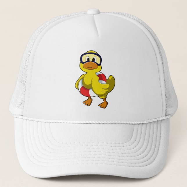 Casquette Canard à la natation avec anneau de natation et lu (Devant)