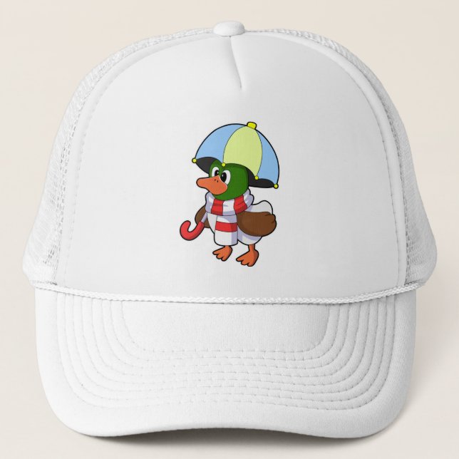 Casquette Canard à la pluie avec parapluie (Devant)