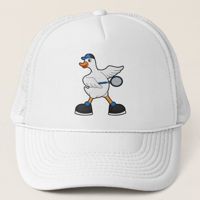 Casquette Canard au Tennis avec raquette de tennis & Casquet (Devant)