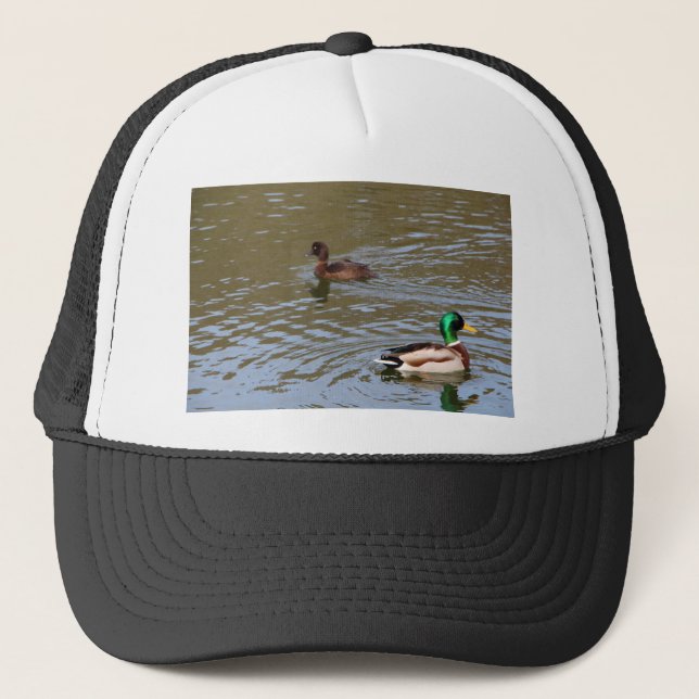 Casquette Canard colvert et canard touffu sur une rivière (Devant)