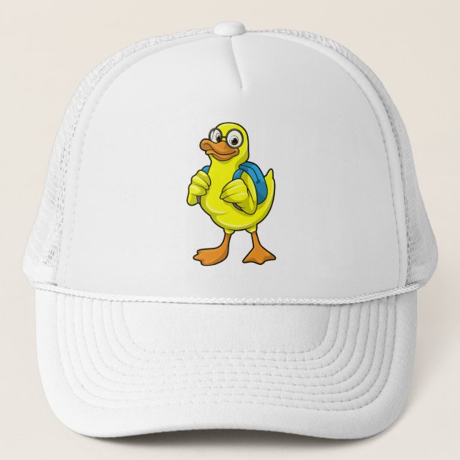Casquette Canard comme étudiant avec sac à dos (Devant)