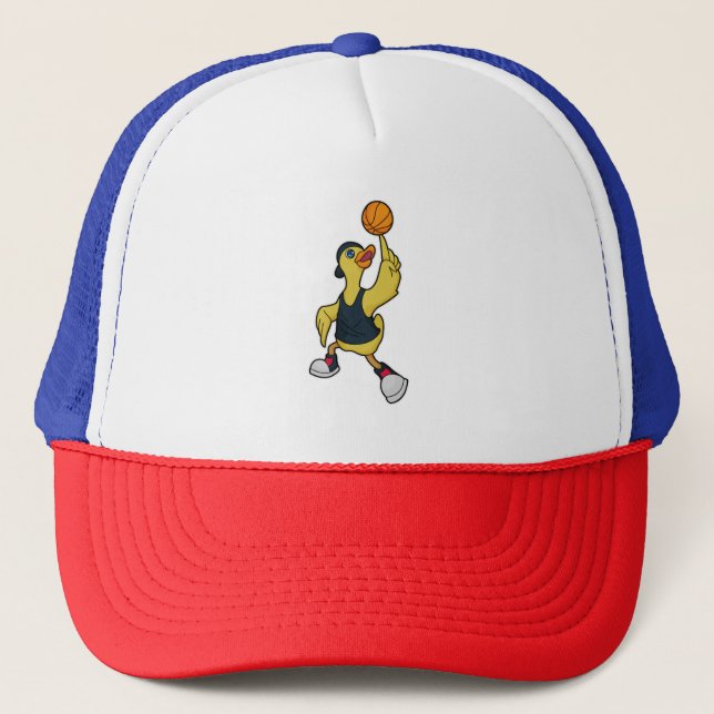 Casquette Canard comme joueur de basketball avec basket-ball (Devant)