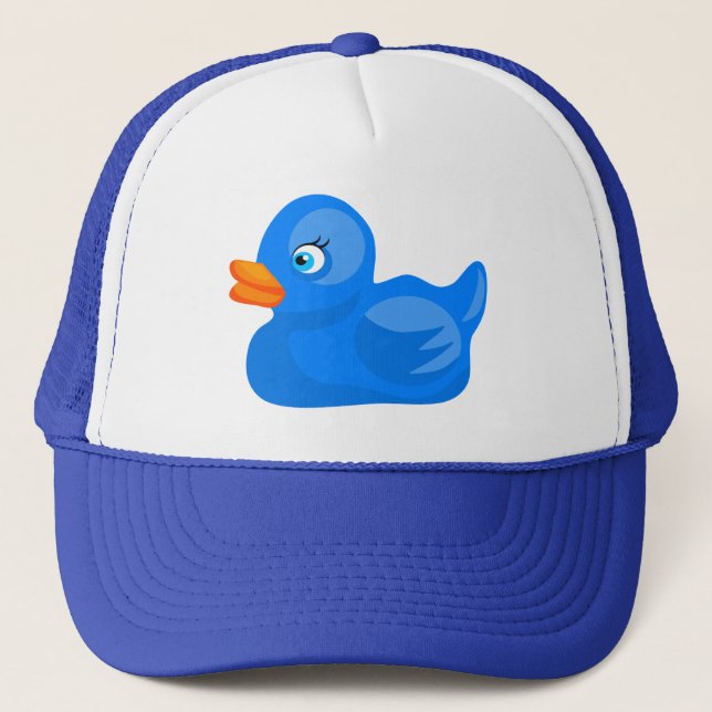 Casquette Canard en caoutchouc bleu (Devant)