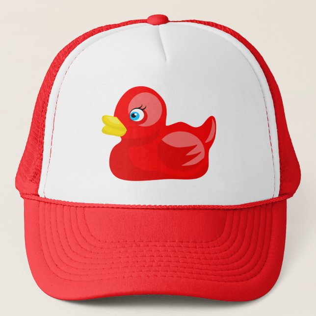 Casquette Canard en caoutchouc rouge (Devant)