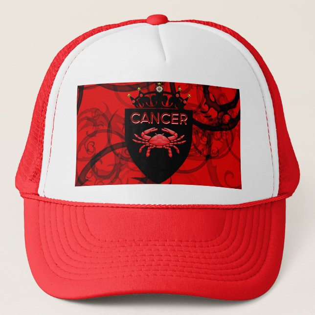 Casquette Cancer | Bouclier zodiaque avec couronne | Chapeau (Devant)