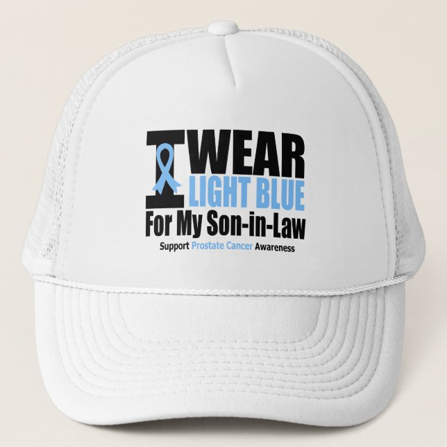 Casquette Cancer de la prostate Je porte un beau-fils bleu c (Devant)
