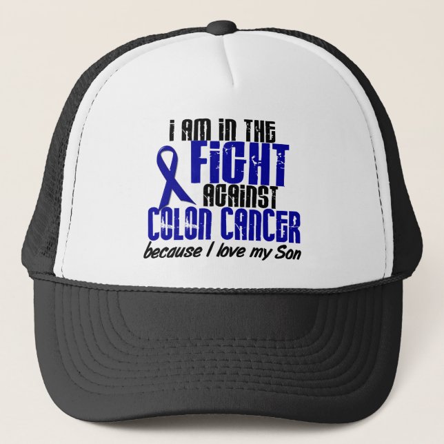 Casquette CANCER DU COLON dans le combat pour mon fils 1 (Devant)