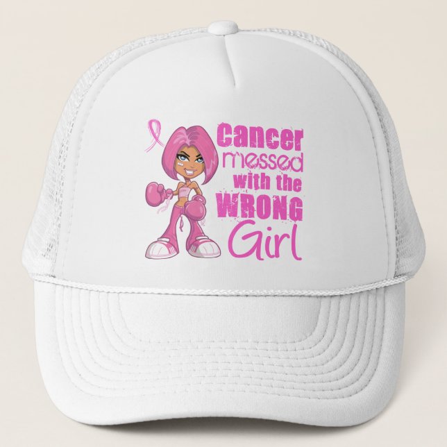 Casquette Cancer du sein Fille de combat 1 (Devant)
