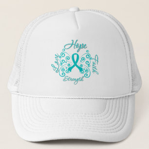 Casquette Cancer ovarien de force d'amour de foi d'espoir