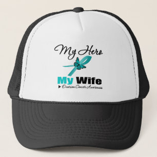 Casquette Cancer ovarien mon héros mon épouse