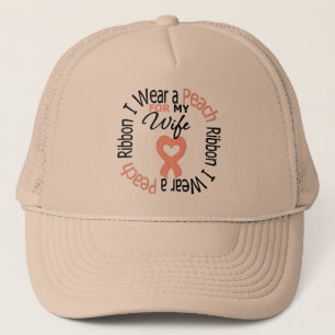 Casquette Cancer utérin je porte le ruban de pêche pour mo