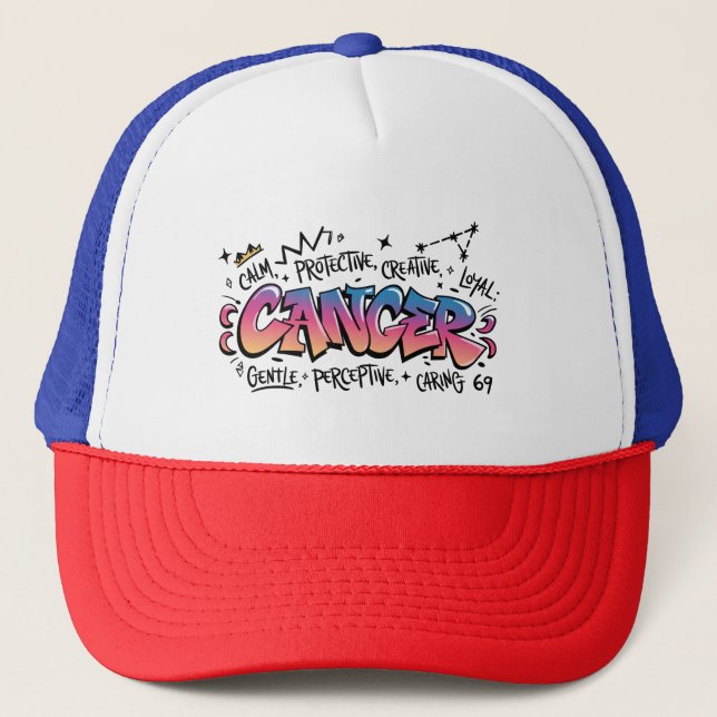 Casquette Cancer Zodiaque Graffiti  (Devant)