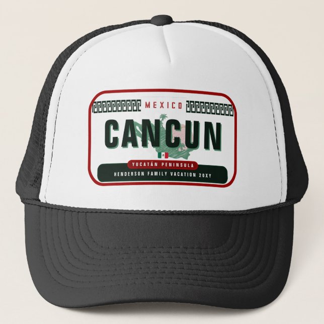 Casquette Cancún Mexique Palm Tree Vintage voyage Souvenir (Devant)