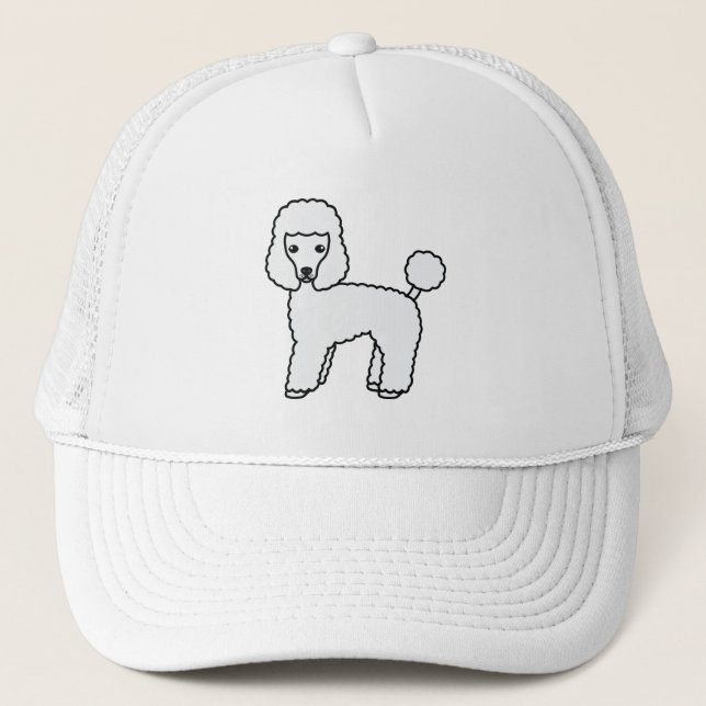 Casquette Caniche jouet blanc Chien de dessin animé mignon (Devant)