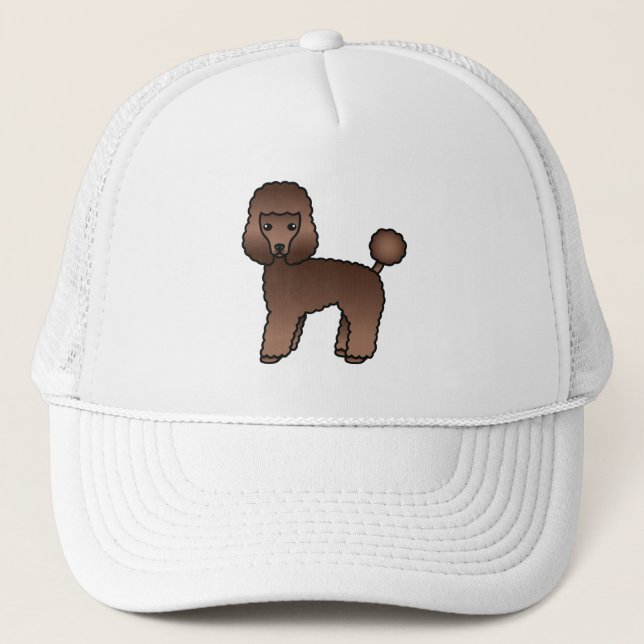 Casquette Caniche jouet marron Chien de dessin animé mignon (Devant)