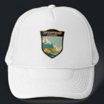 Casquette Cape Disnomination State Park Washington Vintage<br><div class="desc">Design artistique du parc d'état du Cap Déception. Le parc comprend un paysage diversifié de forêts anciennes,  de lacs d'eau douce,  de marais d'eau douce et d'eau salée et de terres en bordure de l'océan.</div>