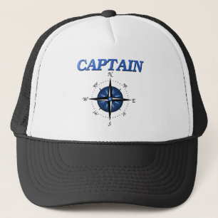 Casquette Capitaine avec le rose de boussole bleu