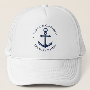 Casquette Capitaine de bateau   Ancre Nom personnalisé